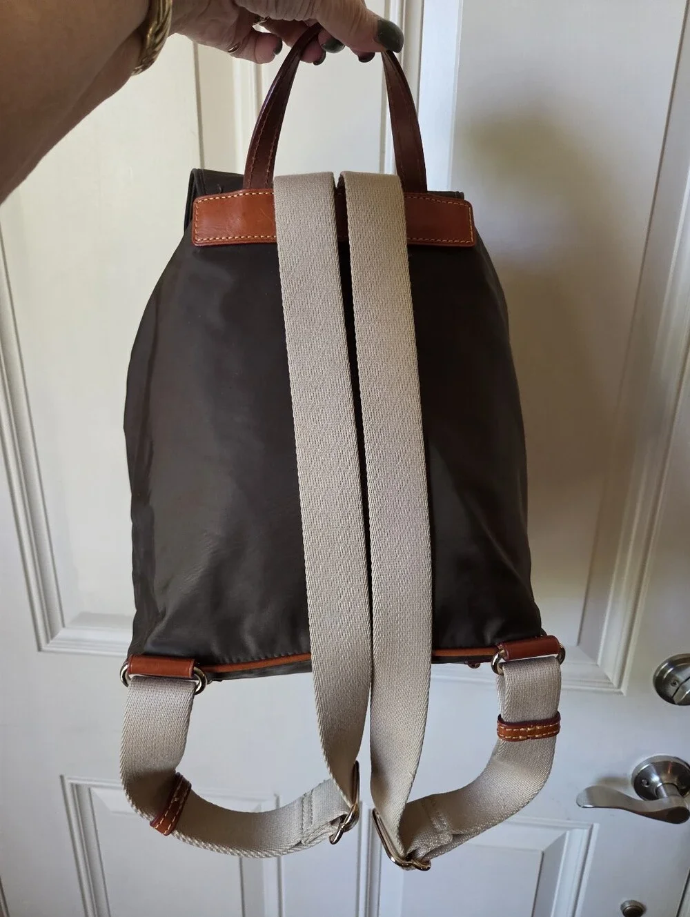 Dooney & Bourke Hunter Green  Leather Backpack With Tassel Detailing #J13411429